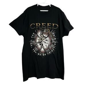 Creed Tour T-Shirt Small 2024 Summer of 99 Tour Dates Black Band Graphic Concert